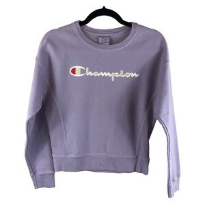 Champion Women’s Lavender Purple Embroidered Logo Crew Neck Sweatshirt‎ Small